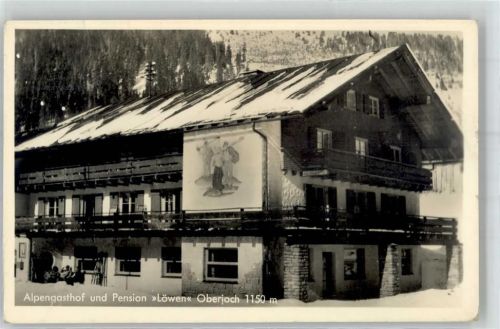 87541 W8973 Oberjoch Foto AK Gasthaus Pension Löwen