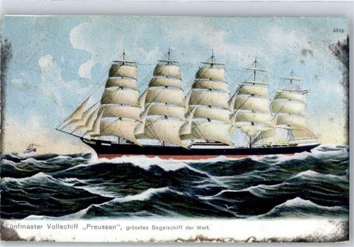 Fünfmaster Vollschiff Preussen schwarz weiss rot