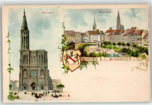 67000 Strasbourg Straßburg Lithographie