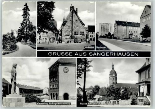 Sangerhausen Friedrich-Schmidt-Straße Marktplatz Rosarium Bergarbeiterdenkmal