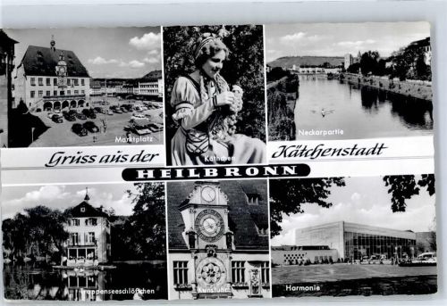 Heilbronn Marktplatz Käthchen Neckarpartie Kunstuhr Harmonie Trappenseeschlösschen