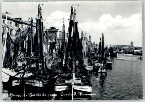 Chioggia 1958 Hafen Fischerboote Canale S. Domenico