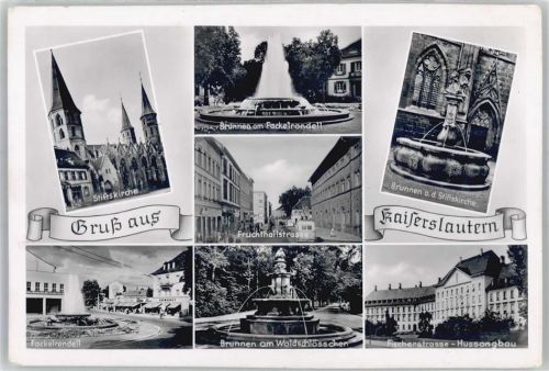 Kaiserslautern Stiftskirche Fackelrondell Brunnen Hussongbau Fischerstraße