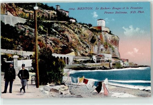 Menton La Rochers Rouges et la Frontiere Franco Italienne