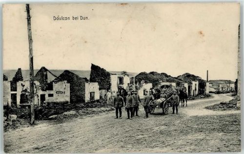 Doulcon 1915 Feldpost zerschossene Häuser