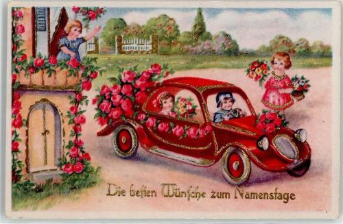 Namenstag Kind Rose Glückwunsch Auto