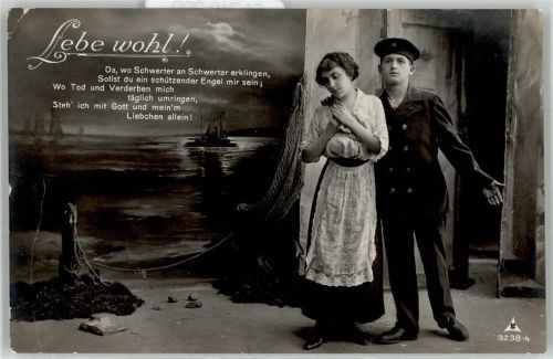 Marineschiffspost Lebe wohl Poesie / Liebe Frau