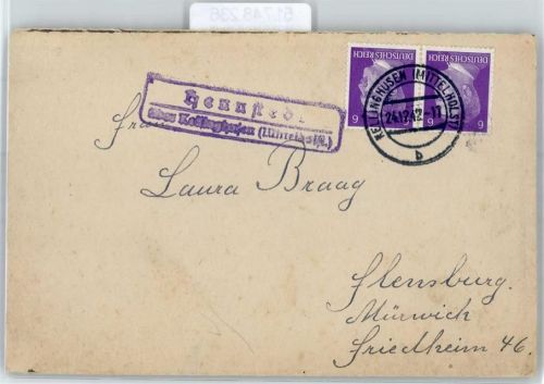 25581 W2211 Hennstedt b Itzehoe - Landpoststempel über Kellinghusen
