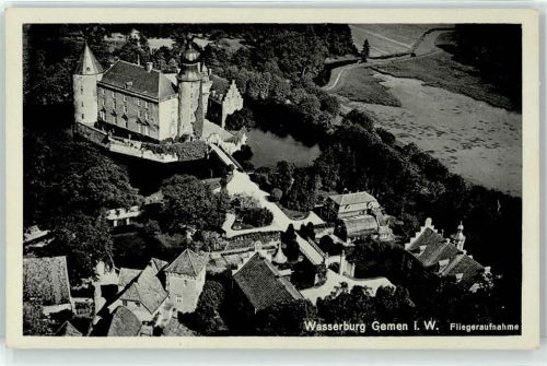46325 W4280 Gemen , Kr Borken, Westf Foto AK Fliegeraufnahme Wasserburg