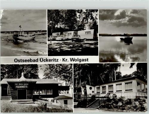 Ückeritz Strand Boot Cafe Fischerhütte Wohnwagen Achterwasser Strandklause