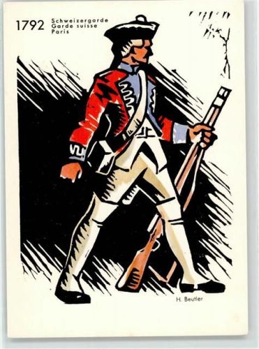 sign. Beutler, H. Schweizergarde 1792 Schweizerische Nationalspende
