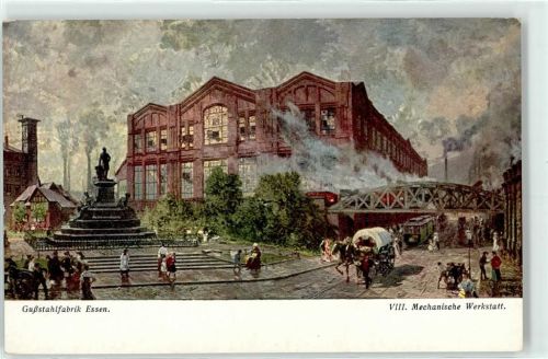 Essen Gußstahl Fabrik mechanische Werkstatt Eisenbahn signiert