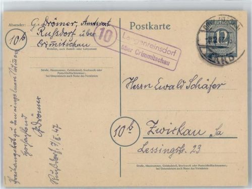 08451 O9621 Langenreinsdorf - Landpoststempel
