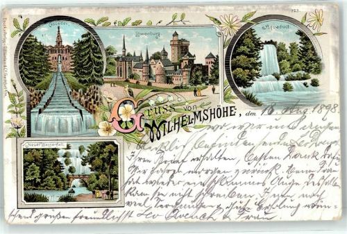 Wilhelmshöhe 1898 Löwenburg Aquaduct Cascaden Wasserfall