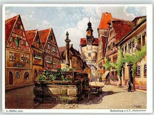 Rothenburg Markusturm sign. L. Mössler