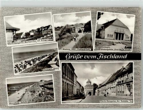 Dierhagen Musikpavillon Gasthaus Fischland-Cafe Erholungsheim Ernst Moritz Arndt Rostocker Tor Strand Steilufer Wilhelm Schwarz