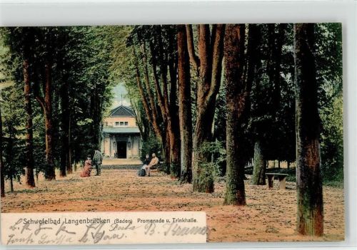 Langenbrücken 1905 Schwefelbad Promenade Trinkhalle