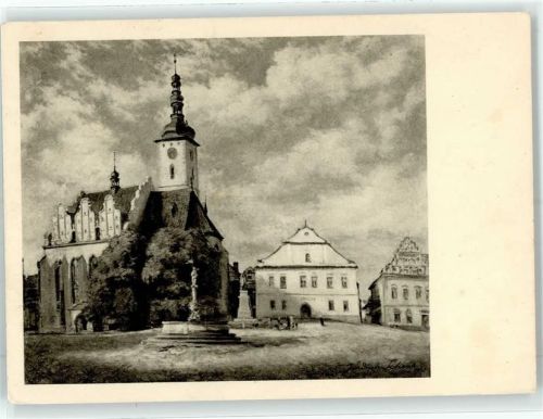 Tábor 1939 Kirche Stadtplatz