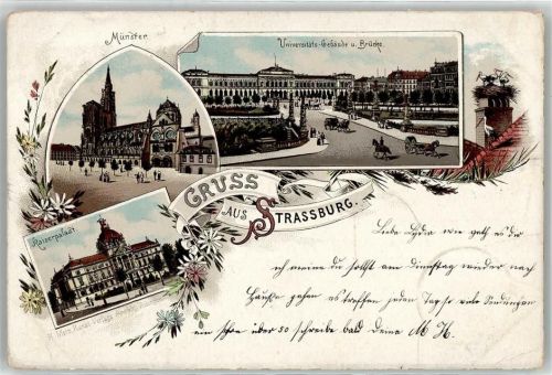67000 Strasbourg Straßburg Lithographie