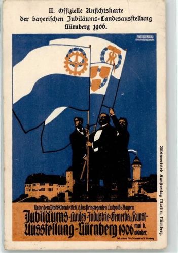 5 Pf Wappen grün Nürnberg bayerische Jubiläums Landesausstellung