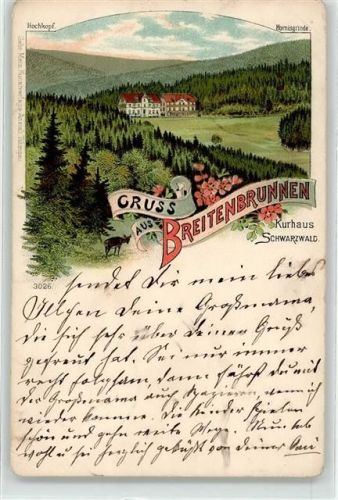 Sasbachwalden 1902 Breitenbrunnen Kurhaus Schwarzwald