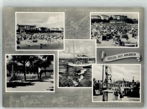17375 O2111 Ahlbeck - Strand Promenade Ostsee Fischerboot