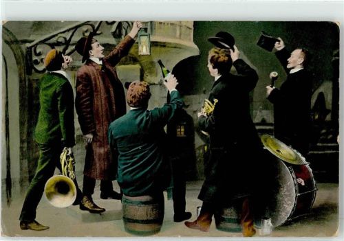 1910 Trompete Pauke Horn Wein trinken
