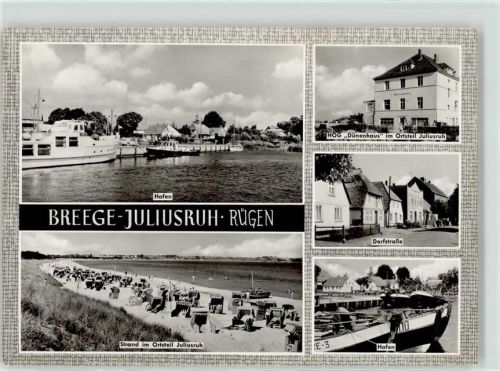 18556 O2338 Breege - Strand Hafen Juliusruh Gasthaus Dünenhaus