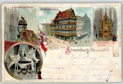 67000 Strasbourg Straßburg Lithographie