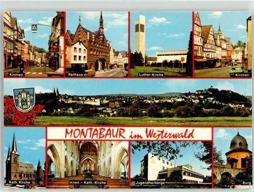 Montabaur Kirchstrasse Rathaus Luther Kirche Jugendherberge Burg