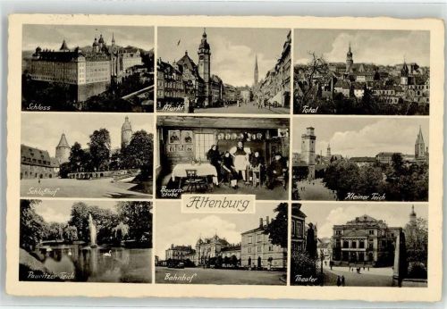 Altenburg Schloss Markt Litfaßsäule Bauernstube Bahnhof Theater Pauritzer Teich