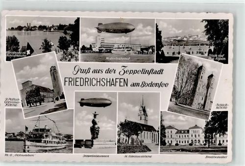 Friedrichshafen Zeppelin Hafenbahnhof Schlosskirche Zeppelinbrunnen St Nikolauskirche