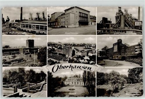 46045 W4200 Oberhausen , Rheinl - Gute Hoffnung Hütte Stadttheater Schloss Rathaus Bahnhof
