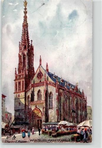 Würzburg 1912 Marienkapelle Markt