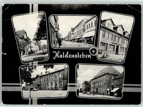 Haldensleben August Bebel Straße Thälmann Straße HOG Bahnhofshotel Bahnhof Postamt