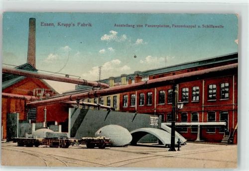Essen 1913 Fabrik Krupp Panzerkuppel Schiffswelle Panzerplatte