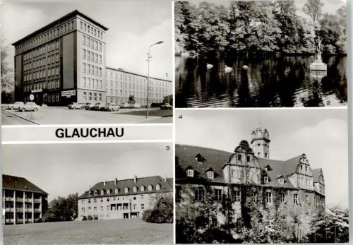 Glauchau Ingenieurschule für Anlagenbau Gründelteich Krankenhaus Schloss