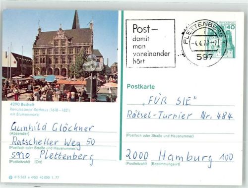 Bocholt Marktszene Rathaus Blumenmarkt