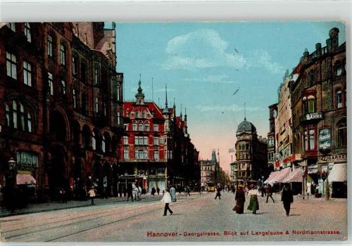 30159 W3000 Hannover 1914 - Georgstraße Langelaube Nordmannstraße Zigarrenhandlung Fahrrad Handlung