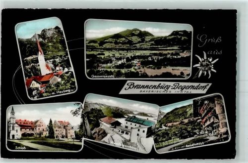 83098 W8204 Brannenburg - Heuberg Kirche Schloss Wendelsteinhaus Bauernhaus Degerndorf