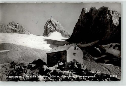 Adamekhütte Berghütte Dachstein Mitterspitze Schneebergwand Hüttenstempel