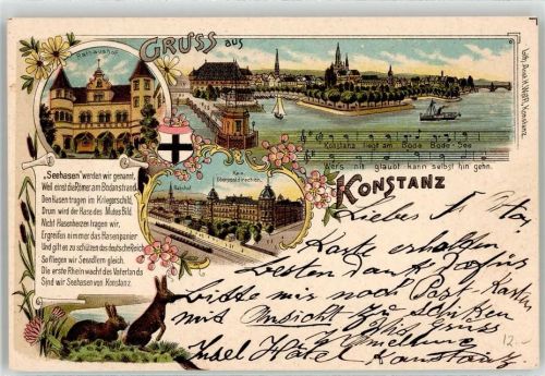 Konstanz Rathaus Bahnhof Kaiserliche Oberpostdirektion