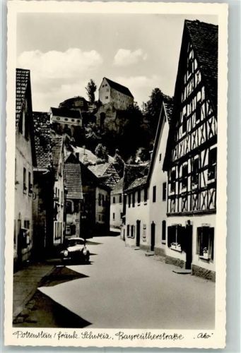 Pottenstein Bayreutherstrasse Blick aug Burg