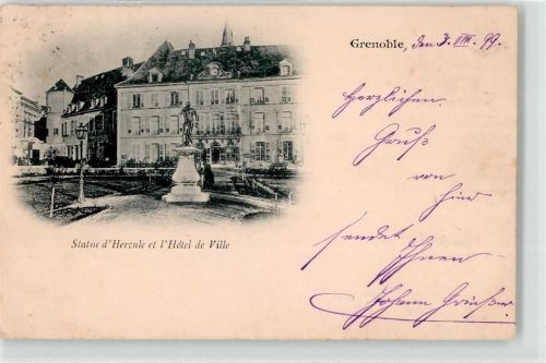 Grenoble 1899 Denkmal Herkules Rathaus
