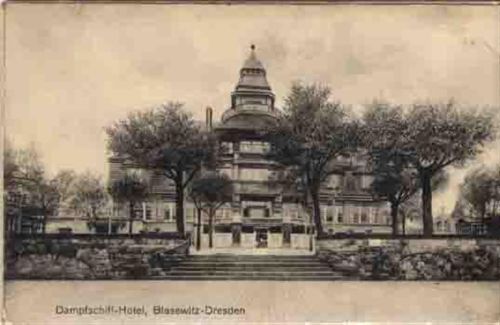 Blasewitz Dresden Blasewitz (o-8000) Mechanik-Karte mit Leporello Dampfschiff-Hotel I-II (Stauchung, fleckig RS)