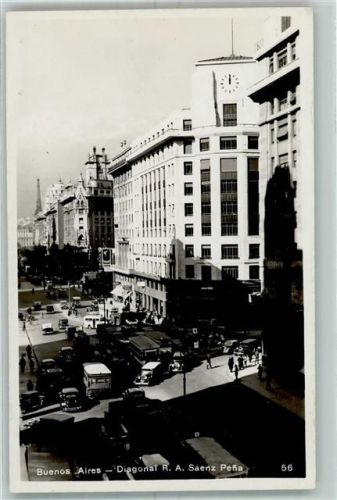 Buenos Aires Diagonal R.A. Saenz Pena Omnibus Oldtimer