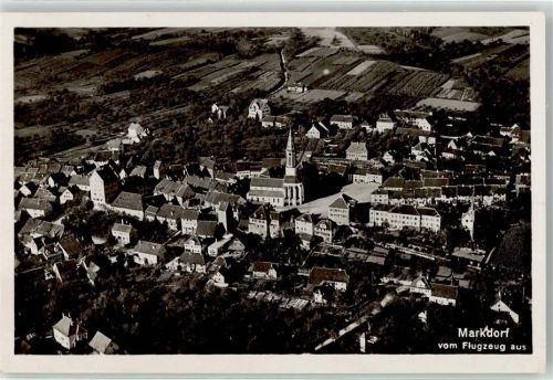 Markdorf Fliegeraufnahme Kirche WK II