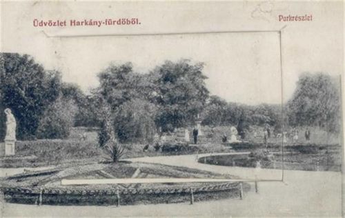 Harkan - Harkany Fürdö (Ungarn) Leporello, Teilansicht II (kleine Einrisse, Abschürfungen VS)