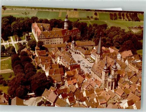 Weikersheim Fliegeraufnahme Ort handschrfitlich Foto Original aus Archiv eines Ansichtskartenverlags