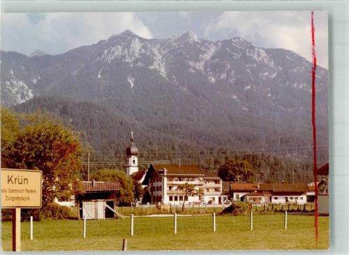 Krün Ort handschriftlich Foto Original aus Archiv eines Ansichtskartenverlags